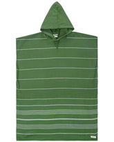 Colorblock Stripe Hooded Poncho - Aqua