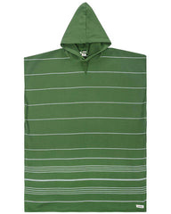 Colorblock Stripe Hooded Poncho - Aqua
