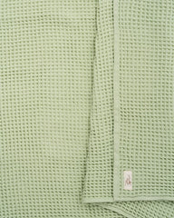 Little Fishies Waffle Blanket - Sage