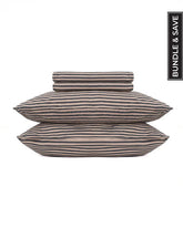Classic Micro Twill Stripe Melange Sheet Set Steel Grey