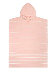 Classic Stripe Hooded Poncho - Misty Rose