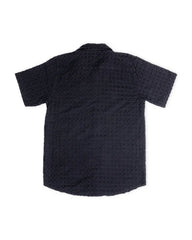 Orb Button Down Waffle Shirt - Black - Mens