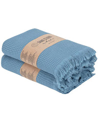 Micro Waffle Robe - Slate Blue
