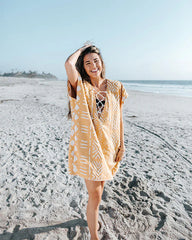 Colorblock Stripe Hooded Poncho - Mint