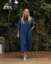 Classic Stripe Hooded Poncho - Grey