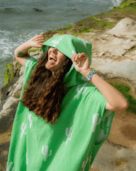 Terra Hooded Poncho - Seaglass