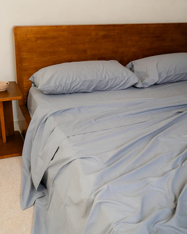 Signature Percale Solid Pillowcase Set Grey
