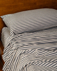 Classic Micro Twill Stripe Melange Pillowcase Set Steel Grey