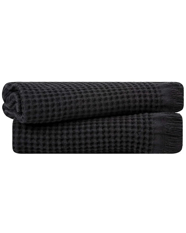 Micro Waffle Hand Bath Bundle - 2 Pack - Black