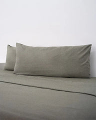 Classic Micro Twill Solid Melange Pillowcase Set Moss