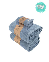 Terra Fringeless XL Bath Bundle - Grey - 2 Pack