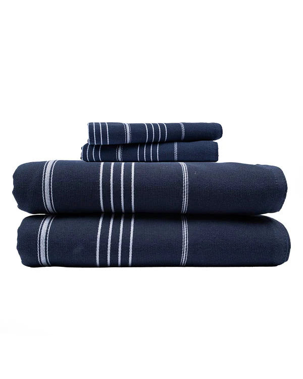 Classic Fringeless XL Bath Bundle - Navy