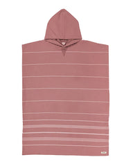 Classic Stripe Hooded Poncho Dusty Pink